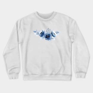 Blue Watercolor Wild Flower Crewneck Sweatshirt